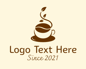 Brown Coffee Bean - Natural Coffee Bean logo design