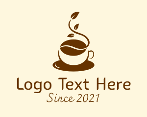 Healthy Living - Natural Coffee Bean logo design