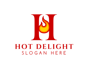 Hot Letter H logo design