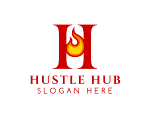 Hot Letter H logo design