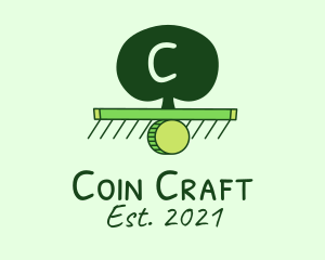 Coin Charity Tree logo design