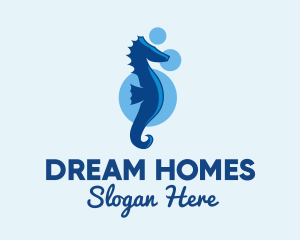 Marine - Marine Blue Seahorse logo design