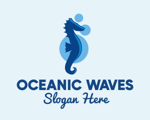 Marine - Marine Blue Seahorse logo design