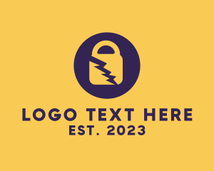Safe - Electric Secure Padlock logo design