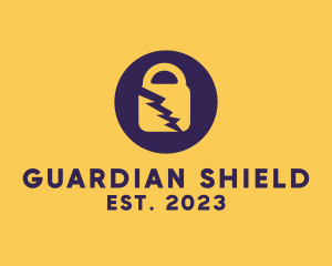 Secure - Electric Secure Padlock logo design