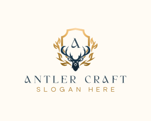 Elegant Deer Antler  logo design