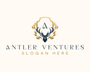 Elegant Deer Antler  logo design