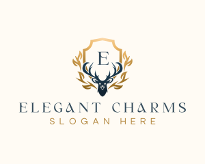 Elegant Deer Antler  logo design