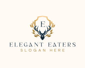 Elegant Deer Antler  logo design