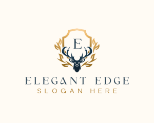 Elegant Deer Antler  logo design