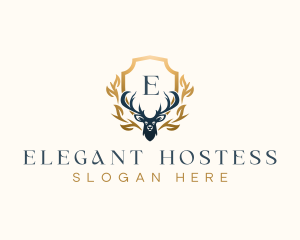 Elegant Deer Antler  logo design