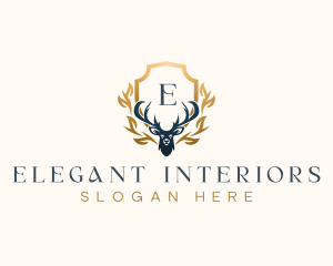 Elegant Deer Antler  logo design