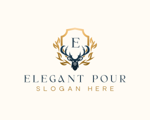 Elegant Deer Antler  logo design