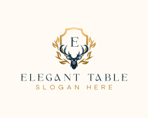 Elegant Deer Antler  logo design