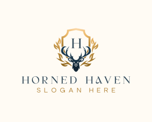 Elegant Deer Antler  logo design