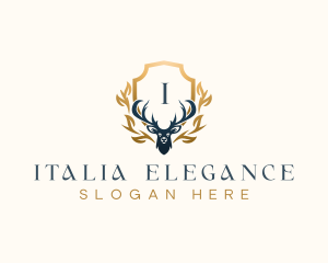 Elegant Deer Antler  logo design