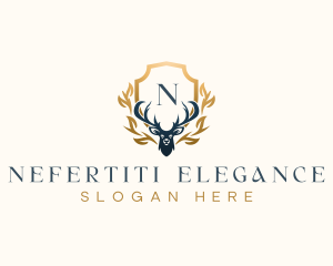 Elegant Deer Antler  logo design