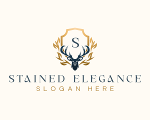 Elegant Deer Antler  logo design