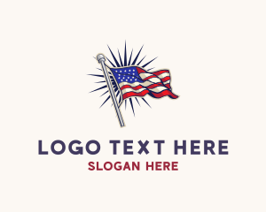 Heritage - American Stripes Flag logo design