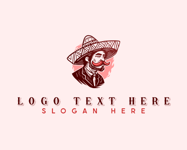 Hat - Spicy Chili Mustache logo design