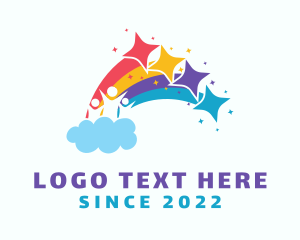 Childcare - Children Rainbow Playground logo design