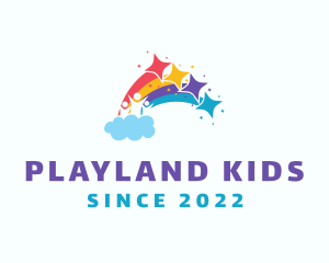 Children Rainbow Playground logo design