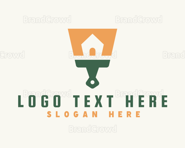 Handyman House Paint Brush Logo