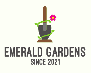 Lawn Service Shovel logo design