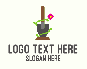 Lawn Service Shovel Logo