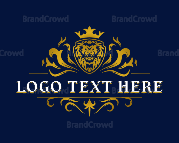 Lion Crown Crest Logo