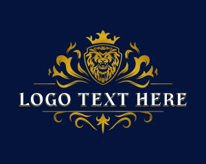 Vintage - Lion Crown Crest logo design