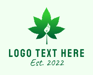Herbal - Cosmetic Marijuana Leaf logo design