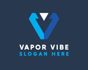 Blue Arrow Letter V logo design