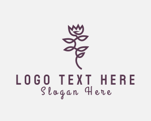 Monoline - Elegant Rose Floral logo design