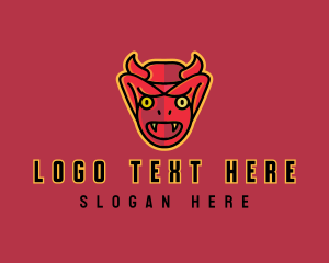Online Gaming - Scary Devil Mask logo design