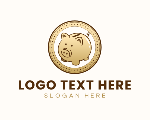 Wealth - Piggy Bank Coin logo design