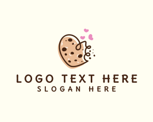 Biscuit - Heart Cookie Biscuit logo design