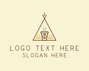 Stroke - Coffee Cafe Tent logo design