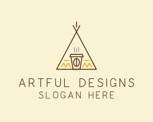 Coffee Cafe Tent  logo design