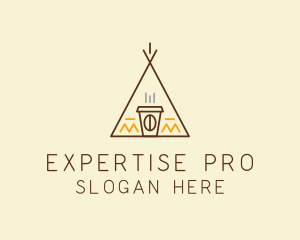 Coffee Cafe Tent  logo design