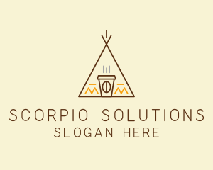 Coffee Cafe Tent  logo design