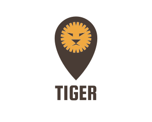 Location Pin Lion logo design