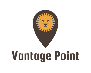 Point - Location Pin Lion logo design