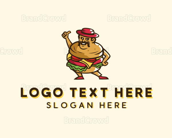 Mexican Burger Man Logo