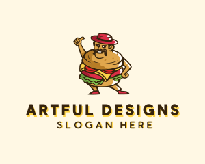 Mexican Burger Man logo design