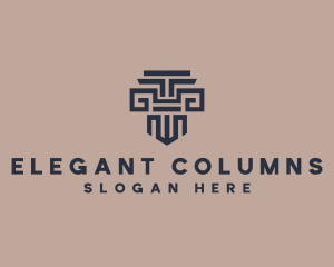 Greek Architecture Column logo design