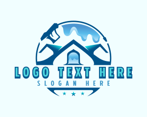 Roofing - Power Washer Cleaning logo design