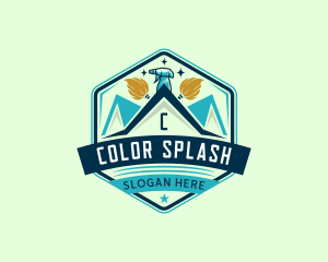 Janitorial Mop Spray Cleaning logo design