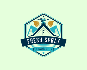 Janitorial Mop Spray Cleaning logo design