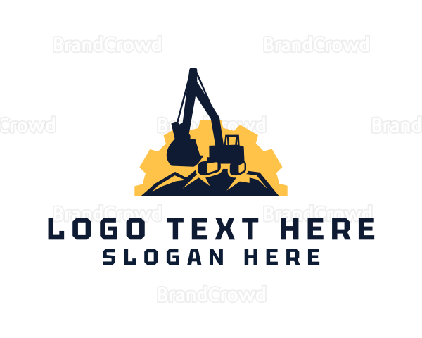 Construction Excavator Digger Logo